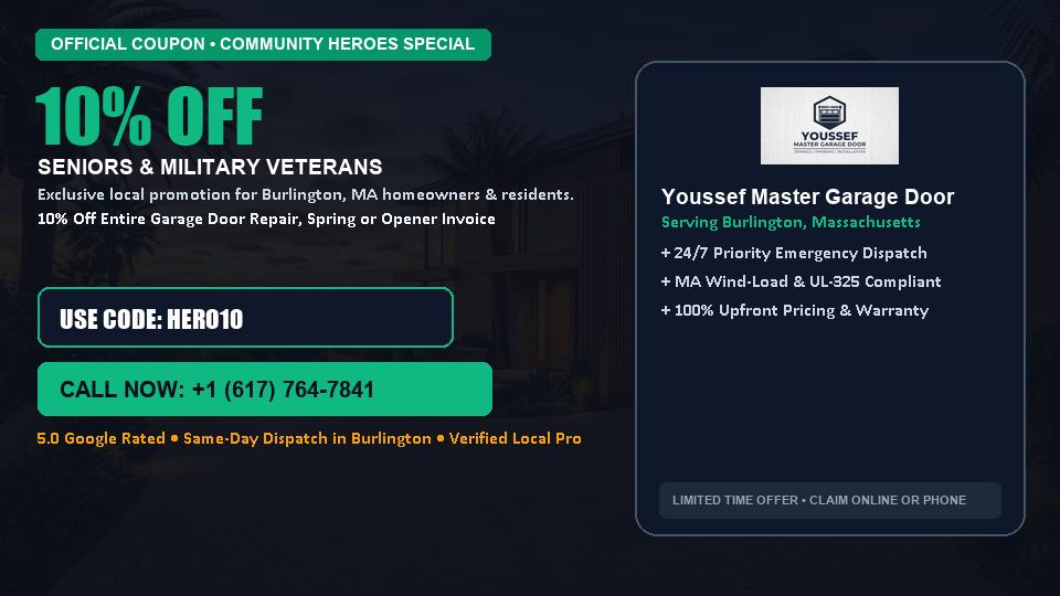 10% OFF Senior, Military & First Responder Discount in Burlington, MA - Youssef Master Garage Door
